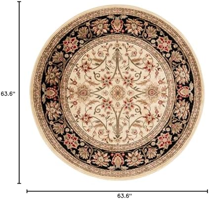 SAFAVIEH Lyndhurst Round Rug 5'3", Ivory & Black LNH212B - Image 2