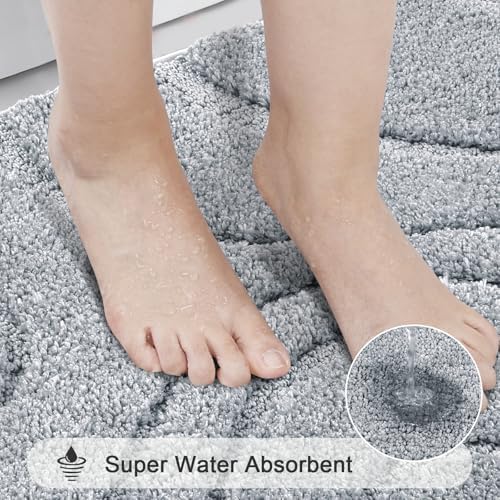 HEBE Bathroom Rugs Sets 5 Piece, Non Slip Washable Absorbent Bath Mat Set - Image 5