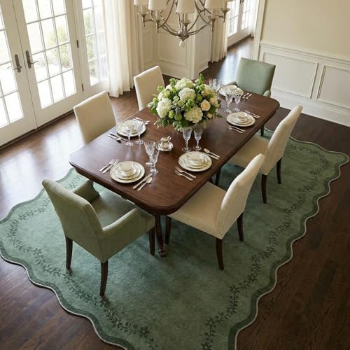 GarveeHome 6x9 Scalloped Area Rug Soft Washable Rug for Living Room Bedroom - Image 3