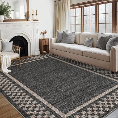 GarveeHome Washablee Checkered Area Rug 10x13 Living Room Bedroom Large Rug - Image 2