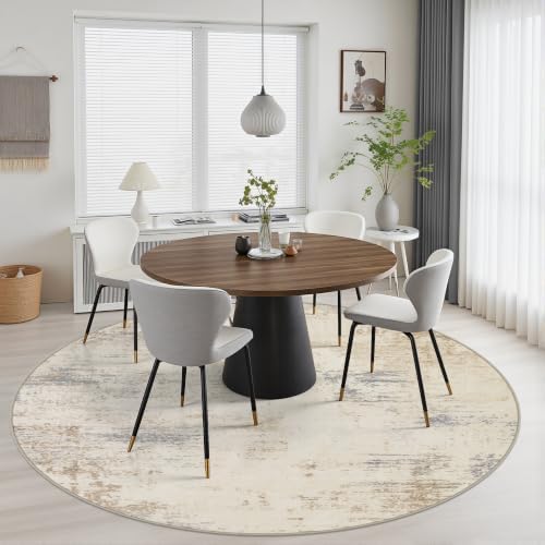 Round Area Rug Living Room: 4 ft Modern Washable Indoor Carpet - Image 5