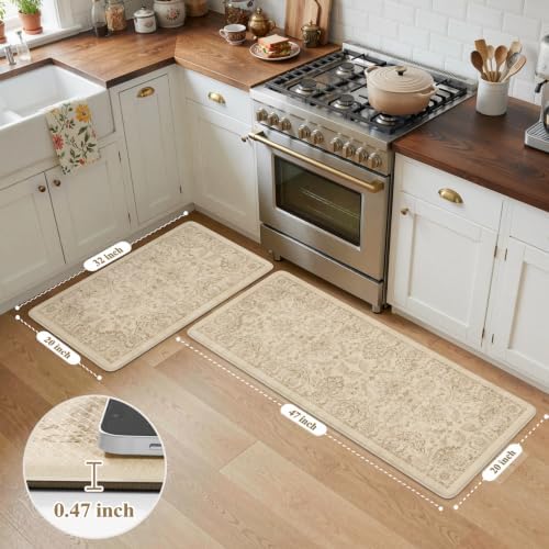 KIMODE Anti Fatigue Mats for Kitchen Floor Cushioned Kitchen Rugs Sets of 2 - Image 2