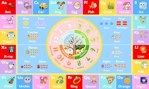 ABC Kids Rug for Playroom, 3x5 ft Alphabet Small Classroom Rug - Image 7