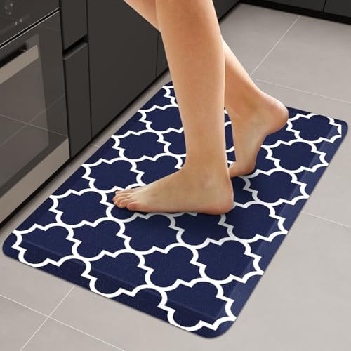 WISELIFE Anti Fatigue Mats for Kitchen Floor, 20" x 32", 4/5 Inch, Blue by WiseLife