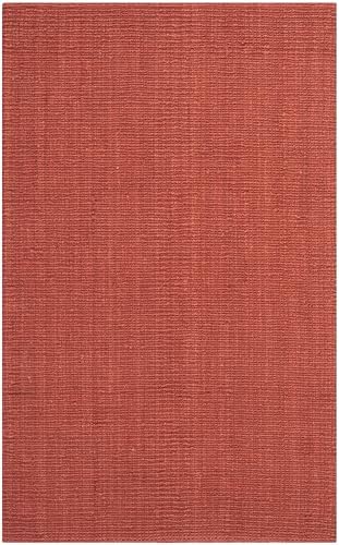 SAFAVIEH Natural Fiber Area Rug 5x8, Jute Knotted Rust NF447C - Image 3