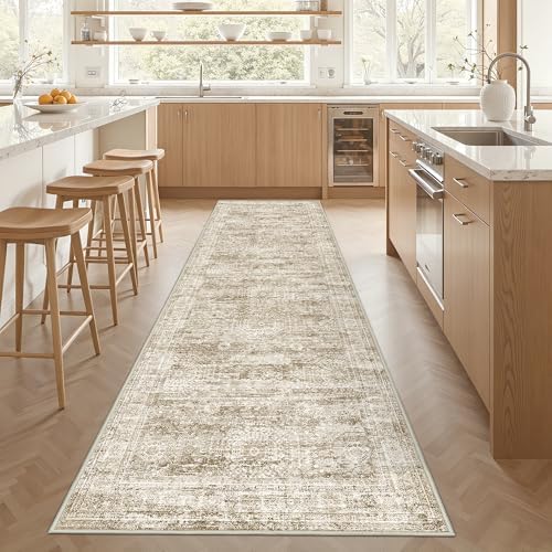 3x12 Runner Rug Non Slip,Washable Hallway Runner Rug,Brown - Image 5