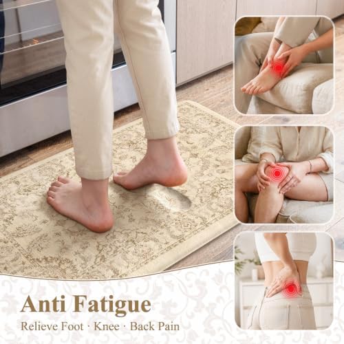 KIMODE Anti Fatigue Mats for Kitchen Floor Cushioned Kitchen Rugs Sets of 2 - Image 3