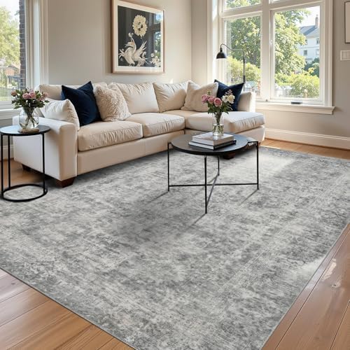 Rugxara Grey 6x9 Area Rugs Washable Rug for Living Room Dining Room Bedroom