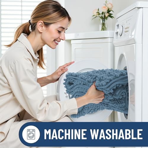 Smiry Bathroom Rugs 30X18, Extra Soft Rubber Backing Chenille Bath Mats - Image 6