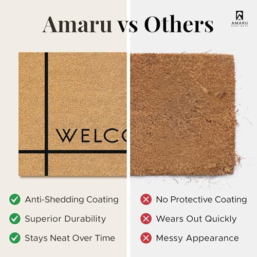 Coir Welcome Mat, Non-Slip, Welcome Classic 7, 17x29 in - Image 4