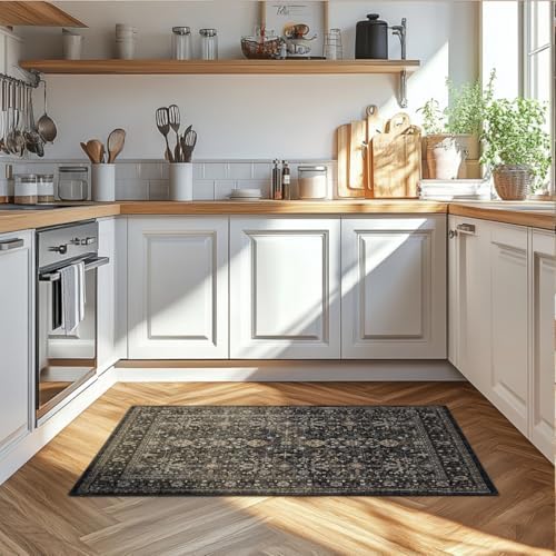 Ruaruarug Washable Small Area Rug 2×3 for Entryway, Ultra Soft, Black Grey - Image 7
