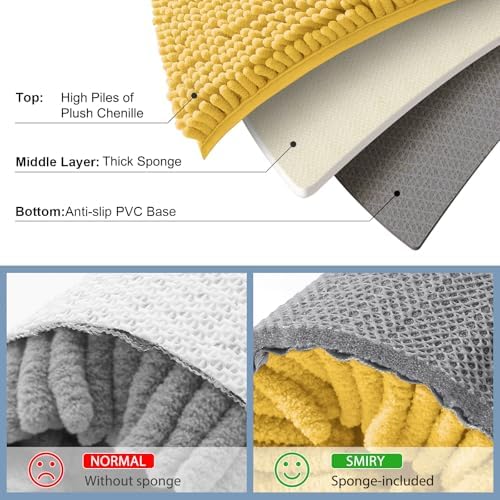 Smiry Bathroom Rugs 47X20, Luxury Chenille Extra Soft Absorbent Bath Mat - Image 5