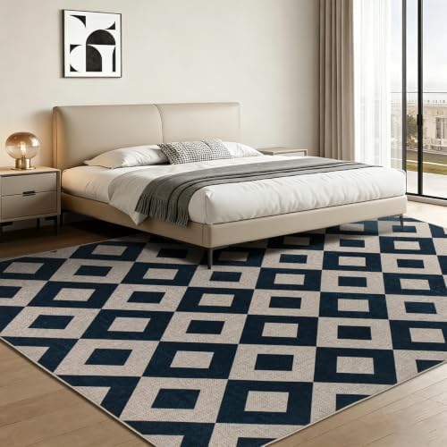 5×7 Easy Jute Rug Washable Rugs Low Pile Indoor Farmhouse Neutral Non Slip Rug Modern Carpet Door Mat for Backyard Bedroom Kitchen Porch Patio Black - Image 3
