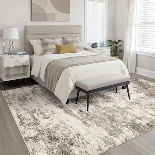 LOONGRUG 5x7 Area Rug Washable Neutral Modern Rug for Living Room Mocha - Image 4