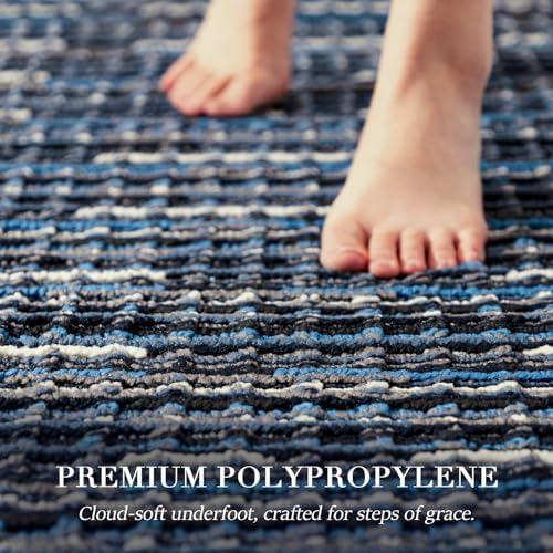 BSICPRO Kitchen Rugs Sets of 2, Non Slip Kitchen Mats for Floor, Navy Blue - Image 3