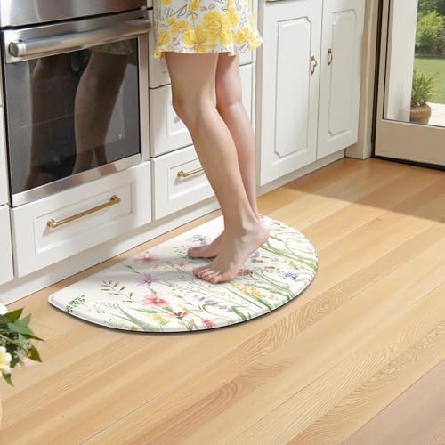 KIMODE Anti Fatigue Mat for Kitchen Floor, Half Circle Kitchen Floor Mats - Image 2