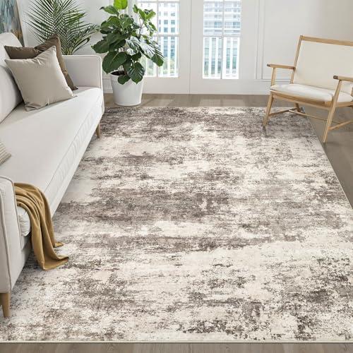 LOONGRUG 6x9 Area Rug Washable Neutral Modern Rug for Living Room Mocha by LOONGRUG