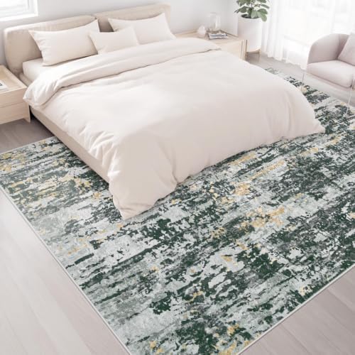 Area Rugs 8x10 Living Room: Washable Rug Modern Abstract Large Rugs Soft Non Slip Neutral Rug Stain Resistant Indoor Carpet for Bedroom Kitchen Dining Room Home Office Rugs(Black Grey Gold,8'x10') - Image 4