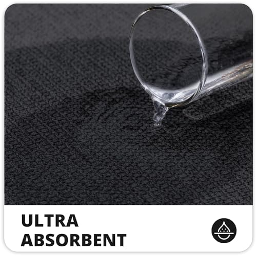 Bath Mat,Ultra Thin Bathroom Rugs,Rubber Bath Mats for Bathroom,No Slip Bath Rugs,Quick Dry,Machine Washable,Low Pile,Absorbent,Shower Outside,Sink,Home Decor Accessories.Black,1'8"x2'8"(20x32inch) - Image 3