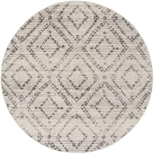 SAFAVIEH Adirondack Round Rug 6', Boho Light Grey & Grey ADR131C - Image 3