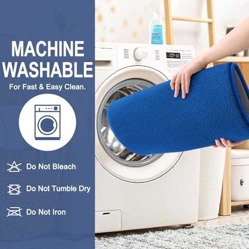 OLANLY Memory Foam Bathroom Runner Rugs 44x24, Long Mats, Deep Navy Blue - Image 6