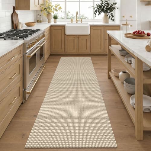 KOZYFLY 3x6 Washable Runner Rug, Non Slip Wide Runners for Hallway, Woven Large Entryway Runners, Braided Floor Carpet Runner for Entry, Kitchen, Bedside, Hall, Oatmeal Beige - Image 2