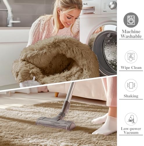 OLANLY 2x8 Machine Washable Runner Rugs for Hallway, Soft Fluffy Shaggy Bedside Rugs for Bedroom, Living Room, Indoor Floor Carpet for Kids Girls and Boys, Home Decor Aesthetic, Taupe - Image 2