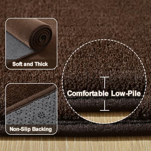 Amearea Modern Area Rugs for Bedroom Living Room, 5x8 Brown Memory Foam Rug - Image 3