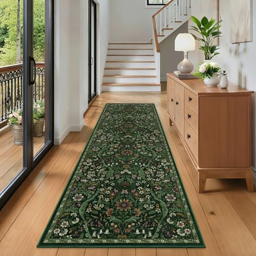 2’6″x 8’Floral Runner Rug for Kitchen Washable Hallway Runner - Image 3