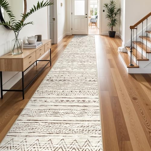 Ksrau 3x20 Runner Rug Washable Moroccan: Non Slip Hallway Floor Mat Beige - Image 5