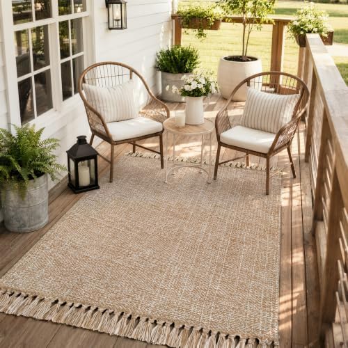 Collive 4' x 6' Hand Woven Bedroom Area Rug, Boho Indoor Outdoor Rugs - Image 3