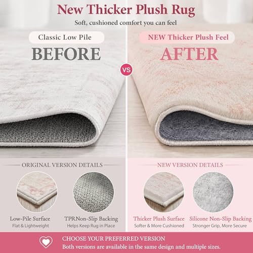 Soft Thick 5x7 Pink Area Rugs for Living Room - Image 3