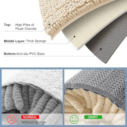 Smiry Toilet Rugs U-Shaped 20x20, Extra Soft Absorbent Contoured Bath Mat - Image 5