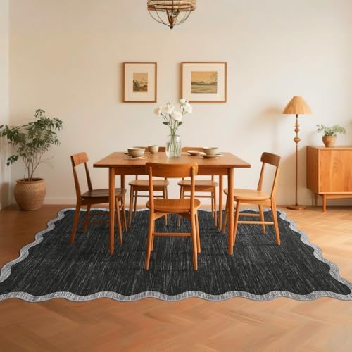 GarveeHome Scalloped Washable Area Rug 6x9 Rug for Living Room Non Slip - Image 2