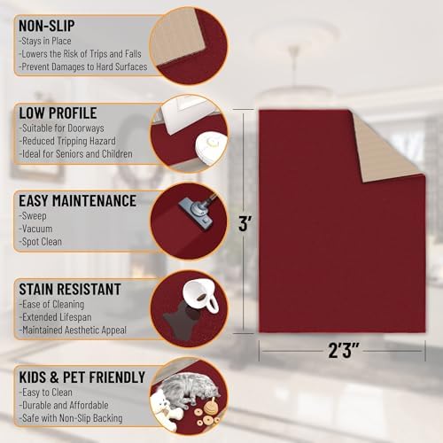 Ottomanson 2x3 Entryway Rug – Non-Slip Small Area Rugs - Image 2