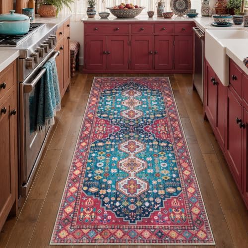 Colorful 2x6 Washable Runner Rugs for Hallways,Oriental Non Slip Rug Runner - Image 7