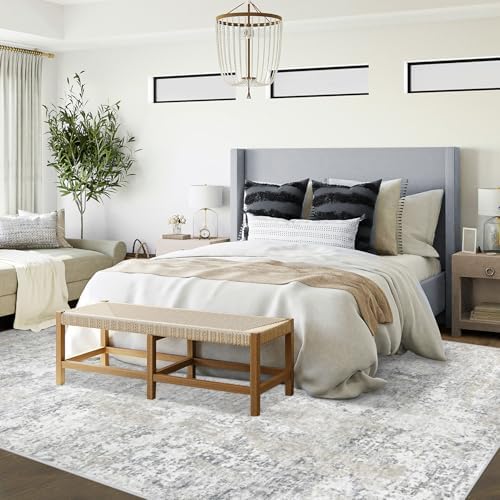 XLUEZ 6x9 Area Rugs for Living Room, Washable Modern Abstract Large Area Rug Neutral Soft Non Slip Kids Rug Stain Resistant Indoor Carpet for Bedroom Nursery Dining Room Playroom(BeigeGrey, 6'x9') - Image 4