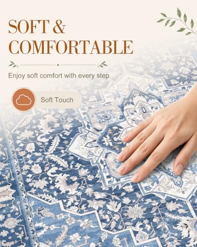 OLANLY 9x12 Washable Area Rug, Soft Non Slip Carpet for Bedroom Living Room - Image 4