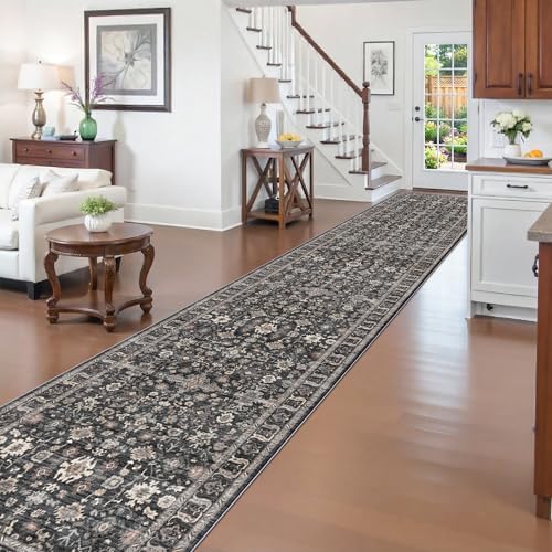 Washable Hallway Runner Rug 3x20: Non Slip Runner Rugs with Rubber Backing by TOPRUUG