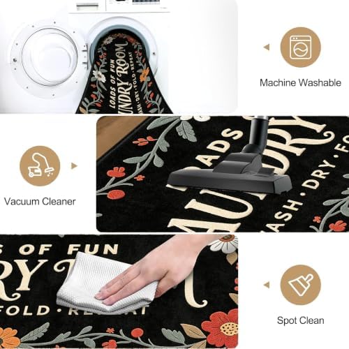 Soft Laundry Room Rug Runner, 20"x60", Washable, Non-Slip Thick Mat - Image 4