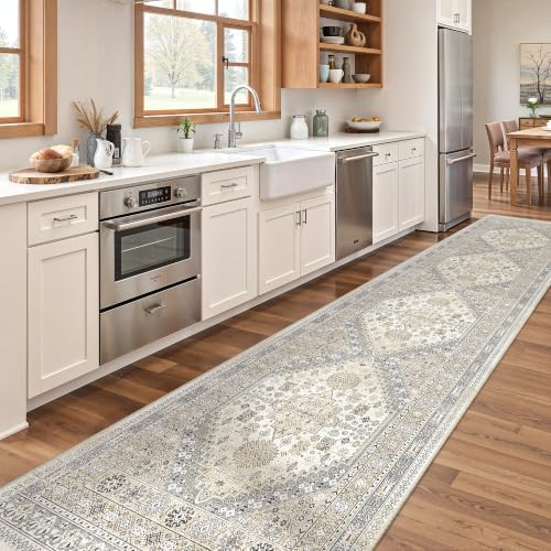 zesthome 2x10 Runner Rug Non Slip,Washable Hallway Runner Rug,Beige - Image 4