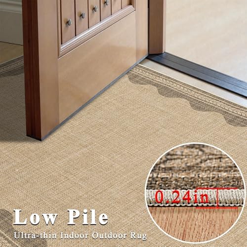 Scalloped Rug 6x9 Easy Jute Outdoor Patio Rug Indoor Outdoor Carpet - Image 4