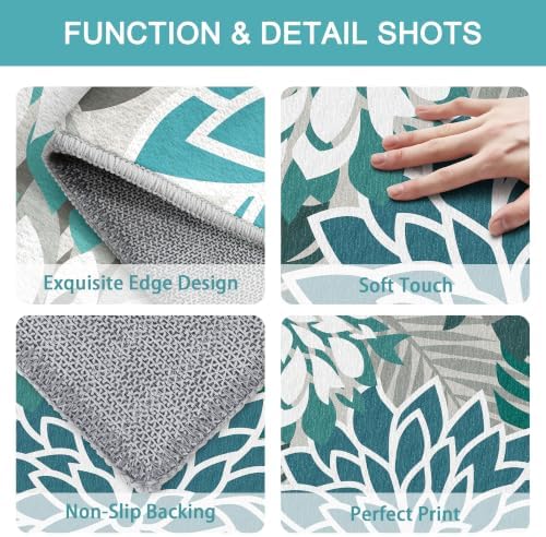 Arenarug Outdoor Rug Waterproof, Washable Patio Rug for Deck, 6x6, Teal - Image 5