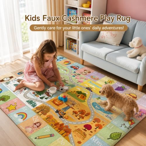 Nayoroom Kids Alphabet ABC Rug, Soft Faux Wool Seasons, Non-Slip, 5 x 7 ft - Image 4