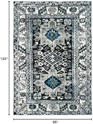 SAFAVIEH Vintage Hamadan Area Rug 8'x10', Dark Grey & Ivory VTH211H - Image 2