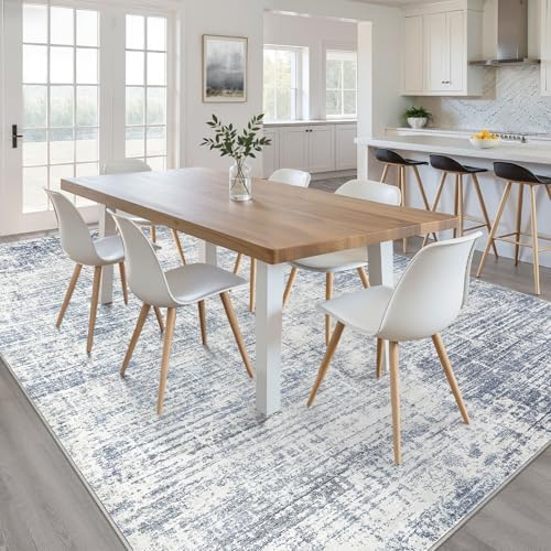 LOONGRUG 6x8 Area Rug Washable Neutral Modern Rug for Living Room Blue - Image 5