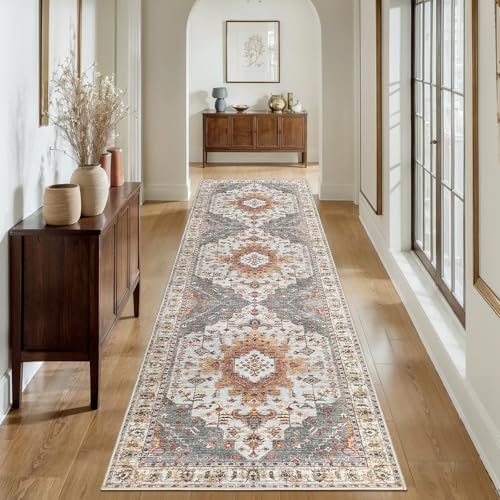 Tangsoo Oriental 2.6x12 Hallway Runner Rugs Washable Runner Rug Non Slip - Image 3