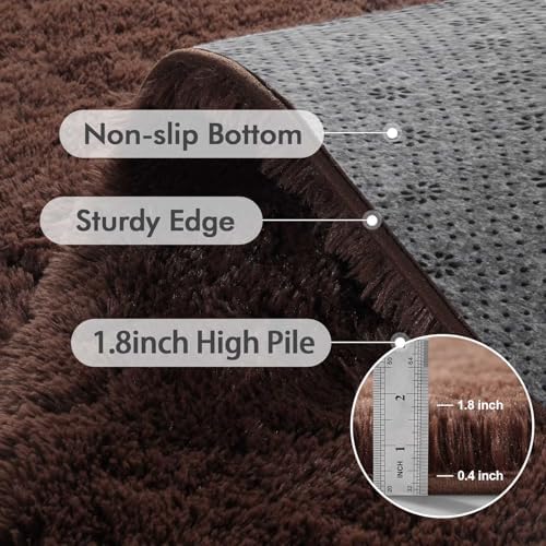 8x10 Ft Extra Large Shag Rugs for Living Room, Ultra Soft Fluffy Furry Area Rugs for Bedroom Indoor Floor, Aesthetic Carpet for Kids Home Decor (Brown) - Image 5