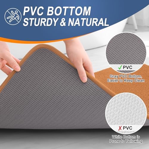 OLANLY Thick Memory Foam Bathroom Rugs 30x20, Soft Absorbent Bath Mat, Clay - Image 4