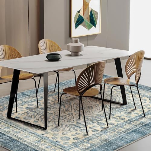CHAMPLANT Area Rug 5'x7' Washable Rug Vintage Traditional Floor Cover Thin Retro Kitchen Indoor Distressed Non Slip Carpet for Living Room Bedroom Dining Room - Image 2